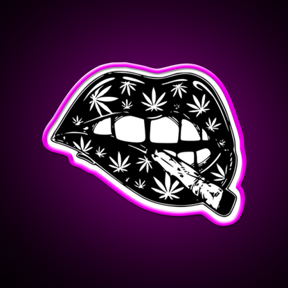 Leaf 420 Stoner Joint Hemp Inspired Green Leaf Led Neon Sign Rgb Color - LED neon sign close-up detail