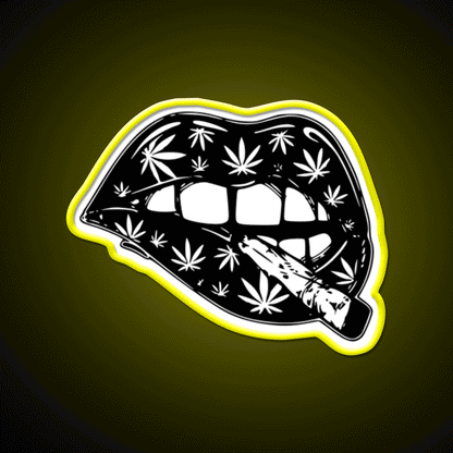 Leaf 420 Stoner Joint Hemp Inspired Green Leaf Led Neon Sign Rgb Color - Custom LED neon sign front view