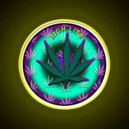 Leaf Hemp Inspired Green Leaf Led Neon Sign 420 Neon Sign Rgb Color - Custom LED neon sign front view