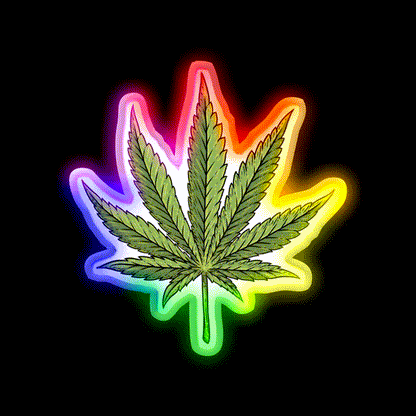 Leaf Hemp Inspired Green Leaf Led Neon Sign Rgb Color - LED neon sign close-up detail