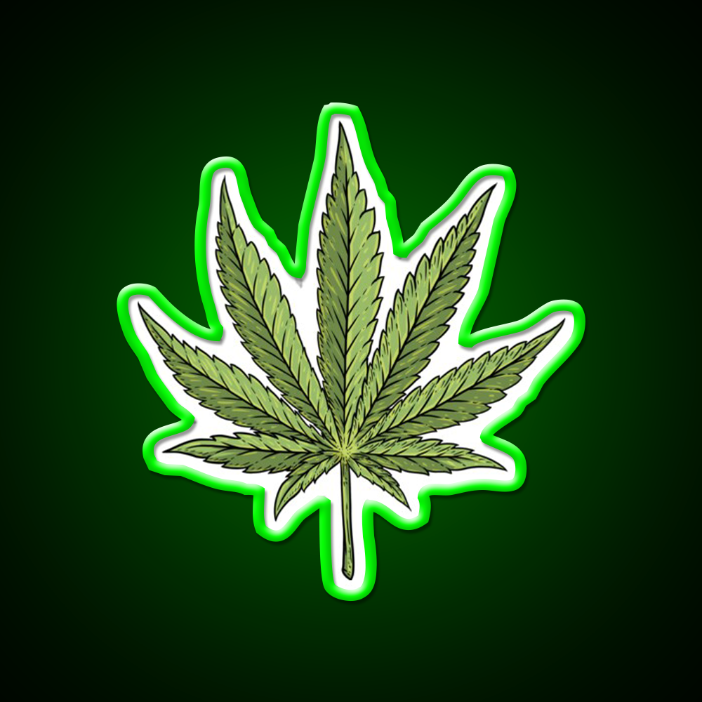 Leaf Hemp Inspired Green Leaf Led Neon Sign Rgb Color - LED neon sign view 8