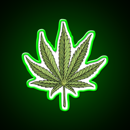 Leaf Hemp Inspired Green Leaf Led Neon Sign Rgb Color - LED neon sign view 8