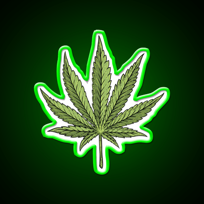 Leaf Hemp Inspired Green Leaf Led Neon Sign Rgb Color - Shineneon