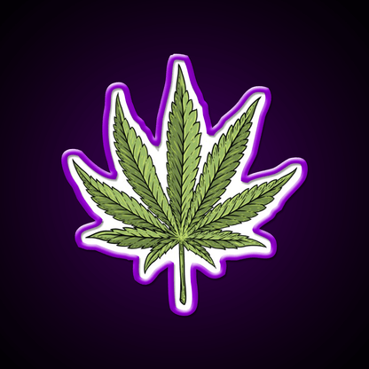 Leaf Hemp Inspired Green Leaf Led Neon Sign Rgb Color - Shineneon
