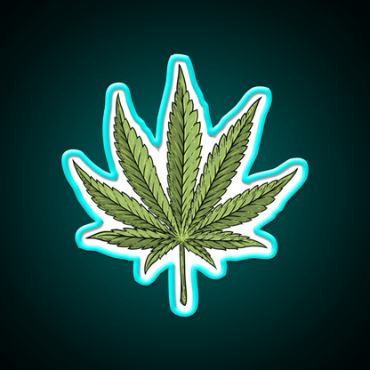 Leaf Hemp Inspired Green Leaf Led Neon Sign Rgb Color - Shineneon