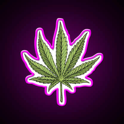 Leaf Hemp Inspired Green Leaf Led Neon Sign Rgb Color - Shineneon