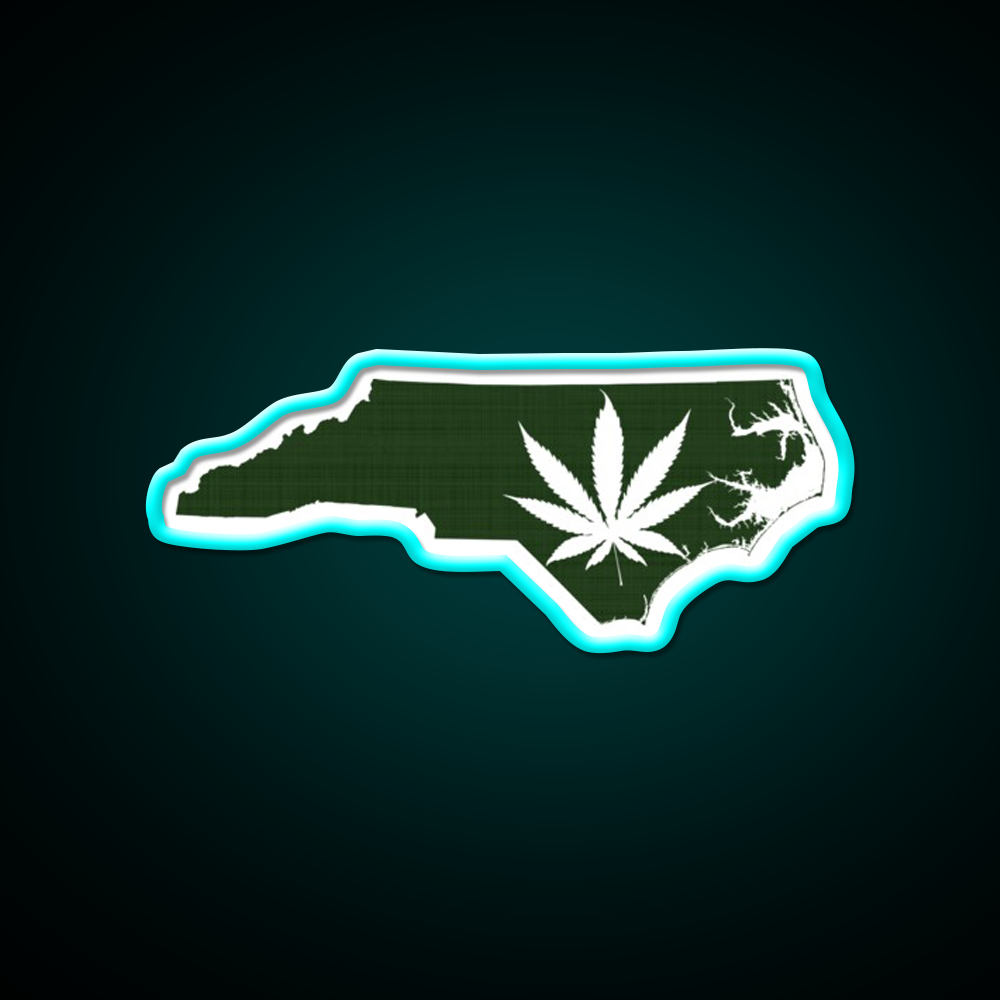 Leaf North Carolina Hemp Inspired Green Leaf Led Neon Sign Rgb Color - Size and dimension reference