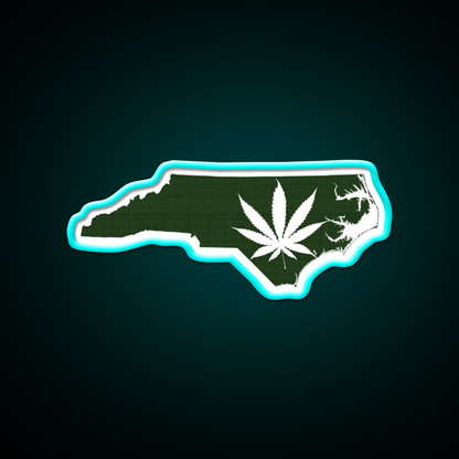 Leaf North Carolina Hemp Inspired Green Leaf Led Neon Sign Rgb Color - Size and dimension reference