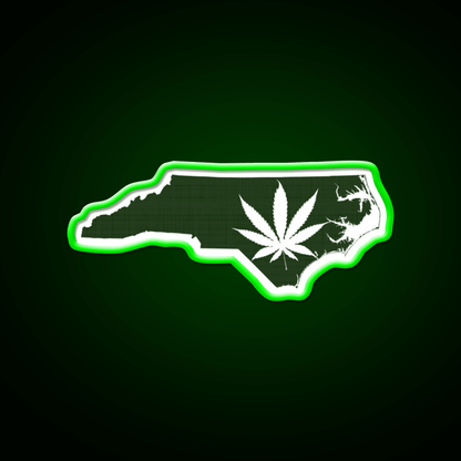 Leaf North Carolina Hemp Inspired Green Leaf Led Neon Sign Rgb Color - Shineneon