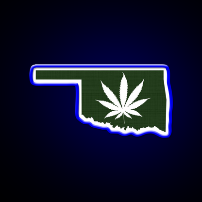 Leaf Oklahoma Hemp Inspired Green Leaf Led Neon Sign Rgb Color - LED neon sign view 5