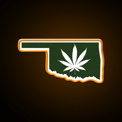 Leaf Oklahoma Hemp Inspired Green Leaf Led Neon Sign Rgb Color - Shineneon