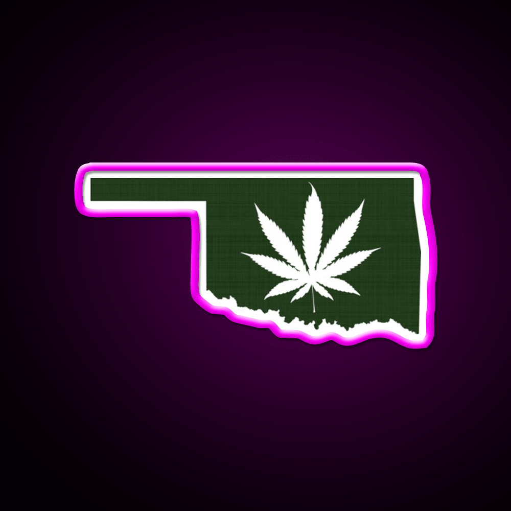 Leaf Oklahoma Hemp Inspired Green Leaf Led Neon Sign Rgb Color - Shineneon