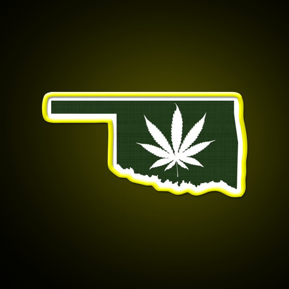 Leaf Oklahoma Hemp Inspired Green Leaf Led Neon Sign Rgb Color - LED neon sign view 7