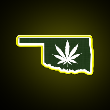 Leaf Oklahoma Hemp Inspired Green Leaf Led Neon Sign Rgb Color - LED neon sign view 7