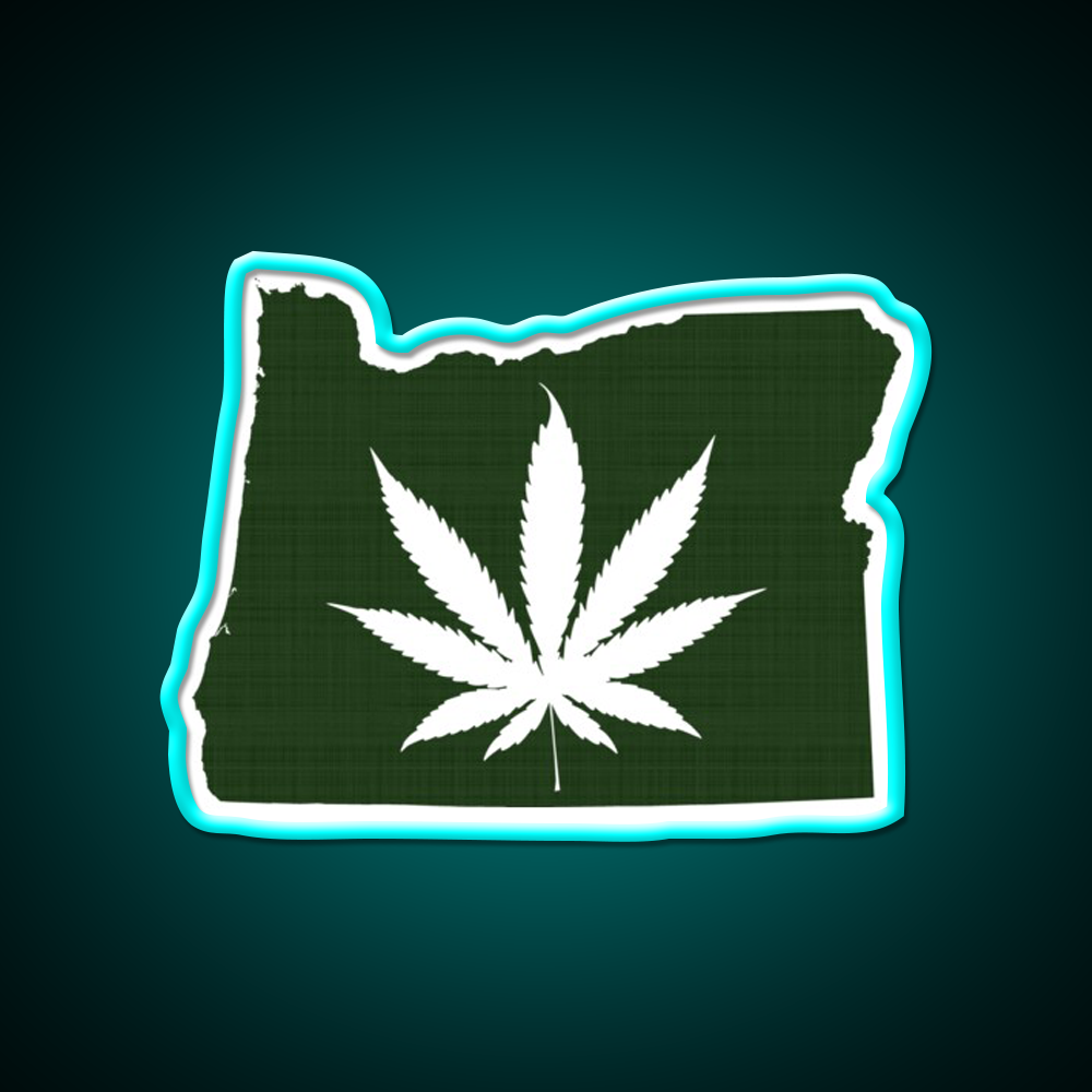 Leaf Oregon Hemp Inspired Green Leaf Led Neon Sign Rgb Color - Size and dimension reference