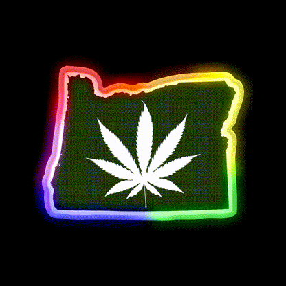 Leaf Oregon Hemp Inspired Green Leaf Led Neon Sign Rgb Color - LED neon sign close-up detail
