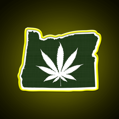 Leaf Oregon Hemp Inspired Green Leaf Led Neon Sign Rgb Color - Shineneon