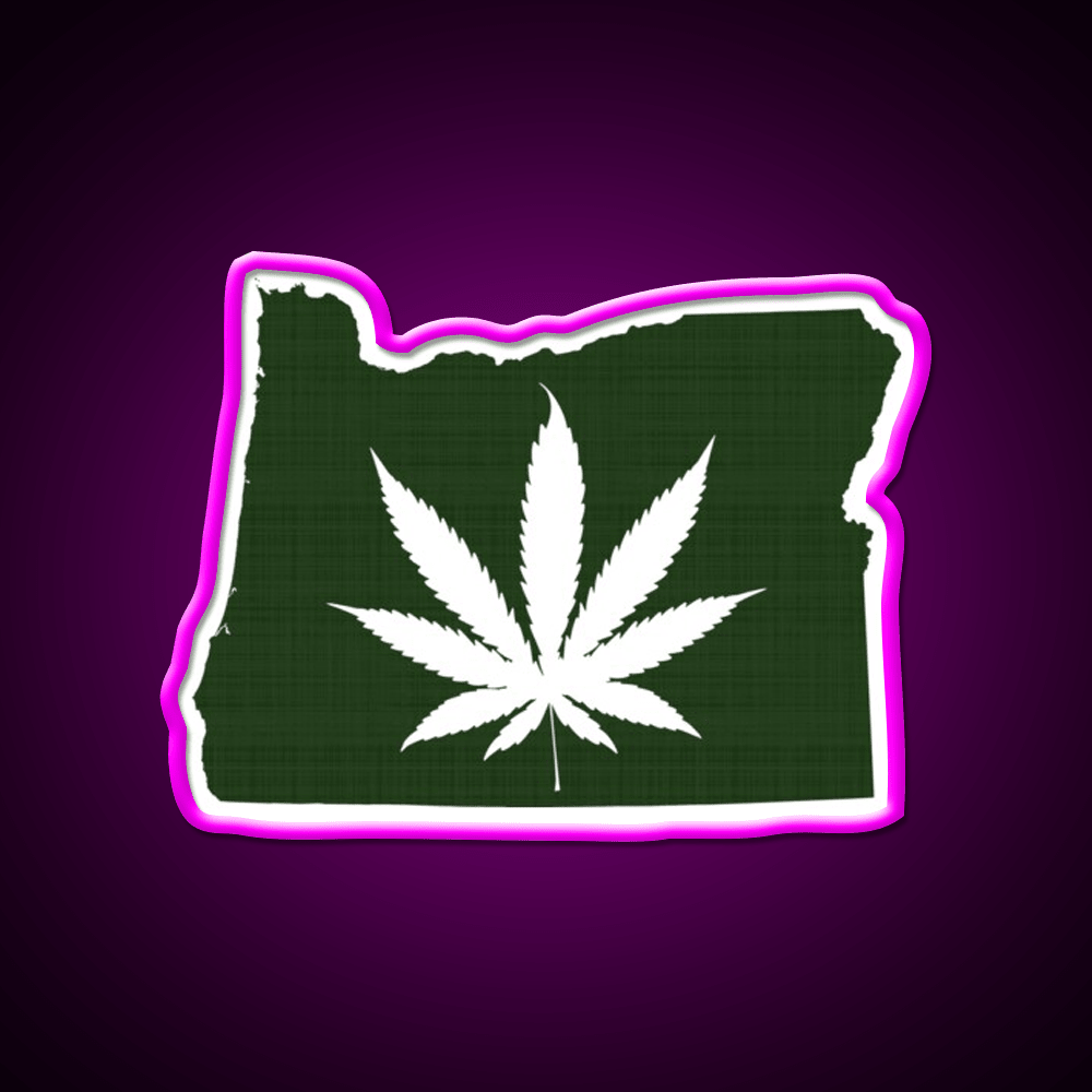 Leaf Oregon Hemp Inspired Green Leaf Led Neon Sign Rgb Color - Shineneon