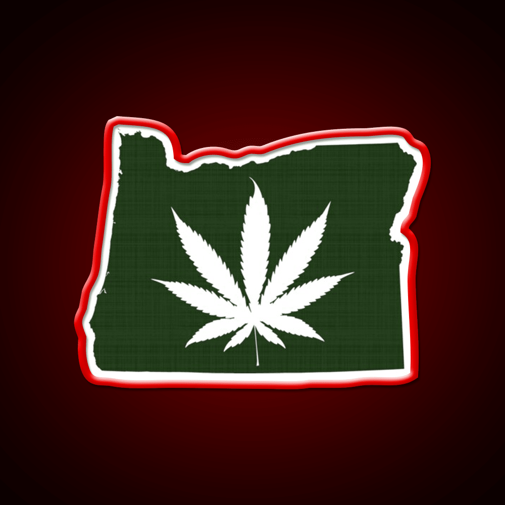 Leaf Oregon Hemp Inspired Green Leaf Led Neon Sign Rgb Color - Shineneon