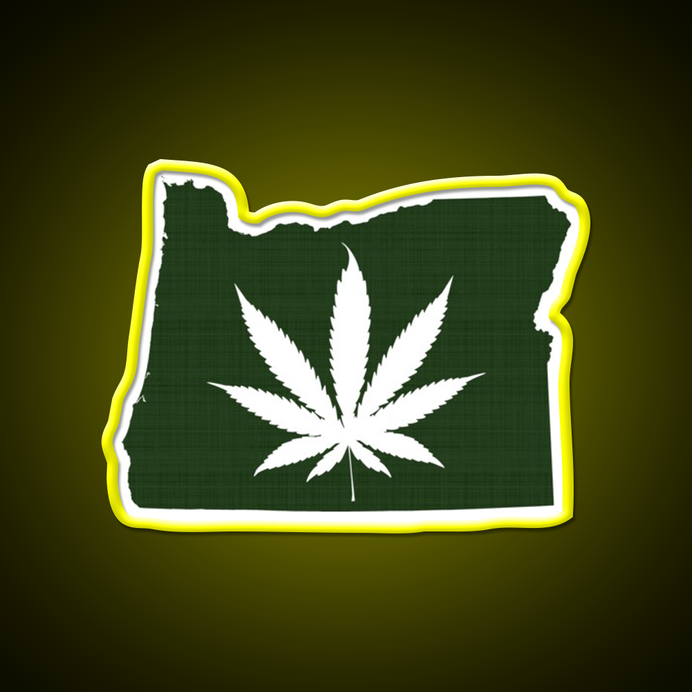 Leaf Oregon Hemp Inspired Green Leaf Led Neon Sign Rgb Color - LED neon sign view 7