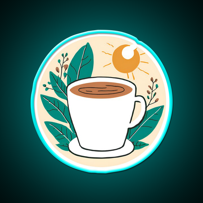 Leafy Coffee Cafe Led Neon Sign Espresso Bar Art Rgb Color