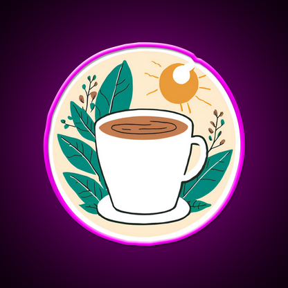 Leafy Coffee Cafe Led Neon Sign Espresso Bar Art Rgb Color