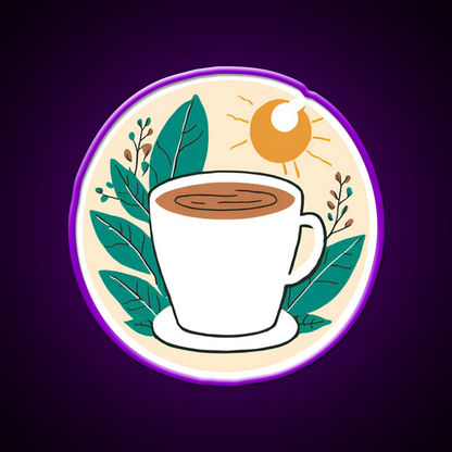 Leafy Coffee Cafe Led Neon Sign Espresso Bar Art Rgb Color