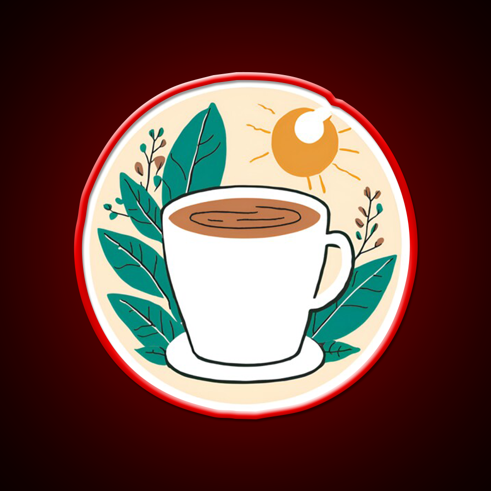 Leafy Coffee Cafe Led Neon Sign Espresso Bar Art Rgb Color