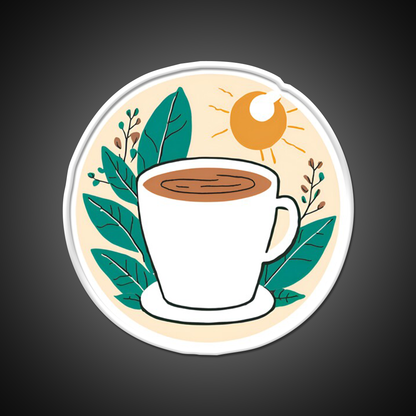 Leafy Coffee Cafe Led Neon Sign Espresso Bar Art Rgb Color