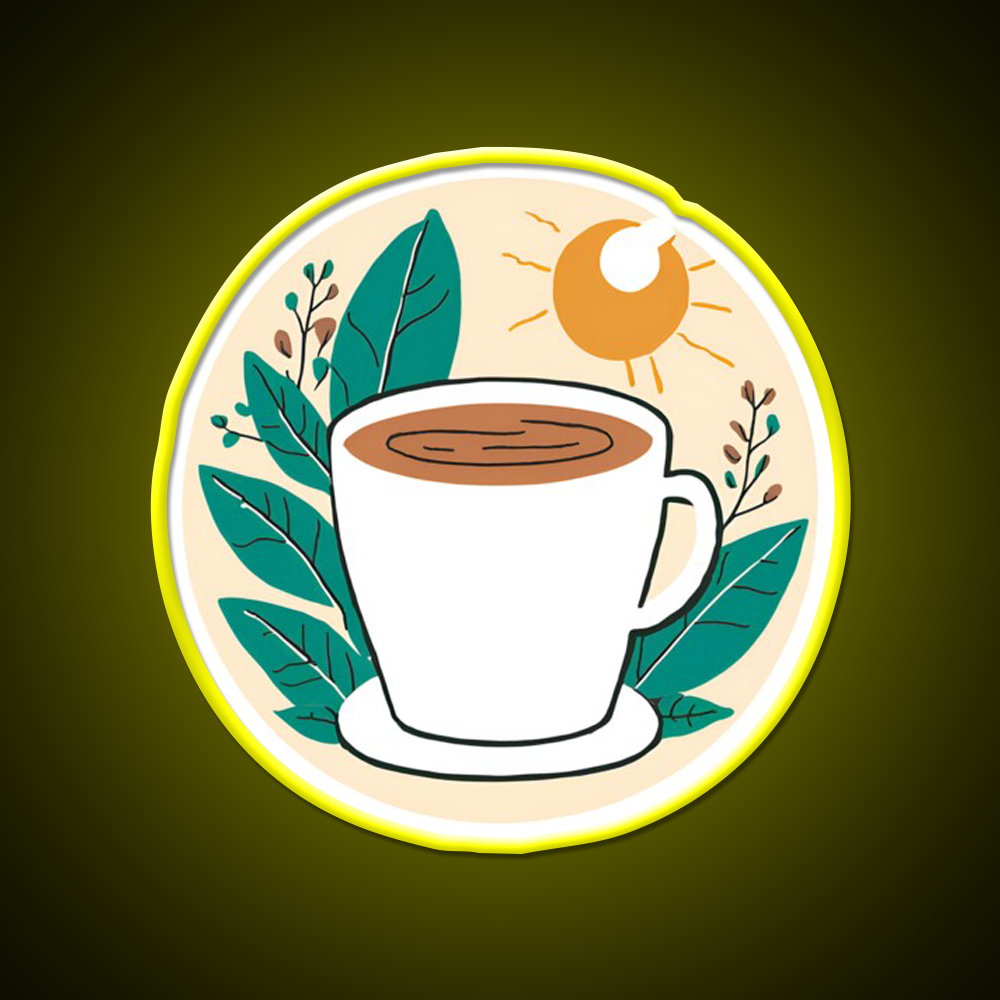 Leafy Coffee Cafe Led Neon Sign Espresso Bar Art Rgb Color