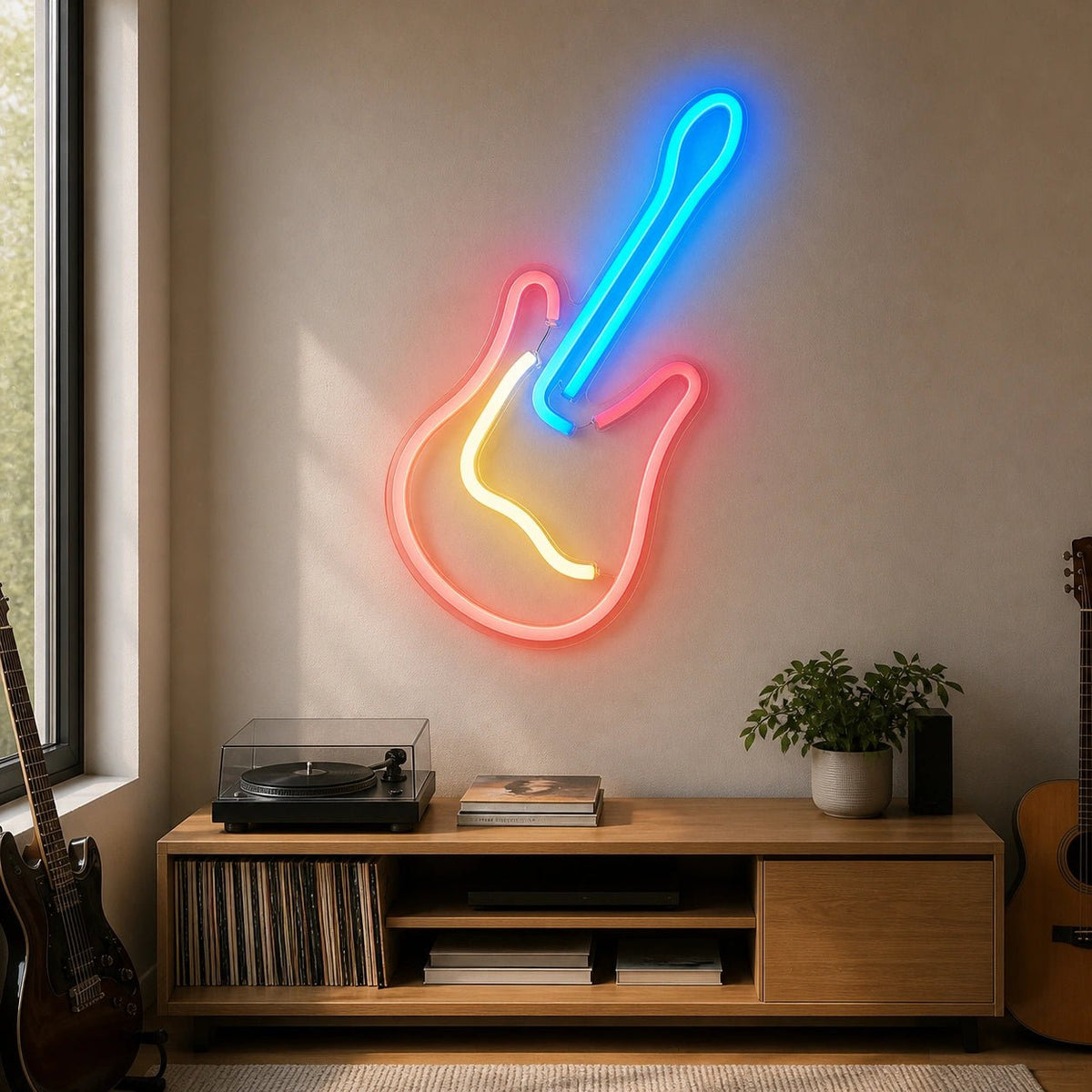 Leaning Electric Guitar LED Neon Sign - Shineneon
