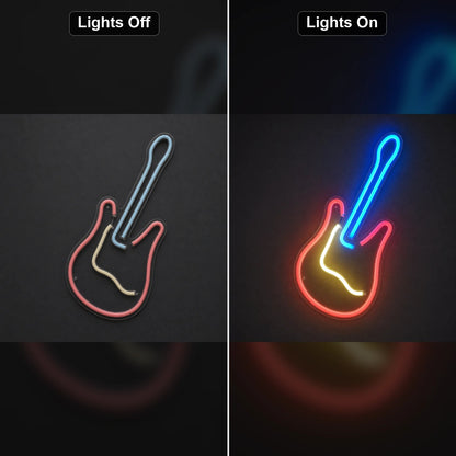Leaning Electric Guitar LED Neon Sign Man Cave Neon Sign - Shineneon