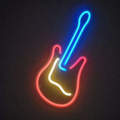 Leaning Electric Guitar LED Neon Sign Man Cave Neon Sign - Shineneon