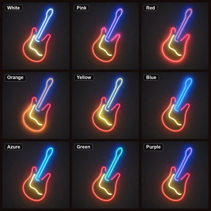 Leaning Electric Guitar LED Neon Sign Man Cave Neon Sign - Shineneon