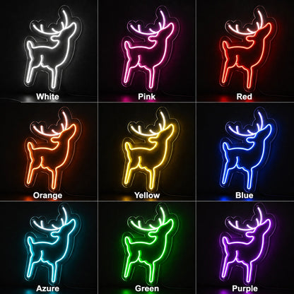 Leaping Reindeer LED Neon Sign color grid