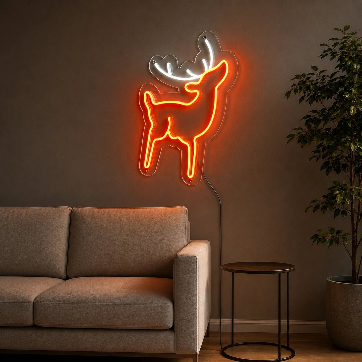 Leaping Reindeer LED Neon Sign - Shineneon