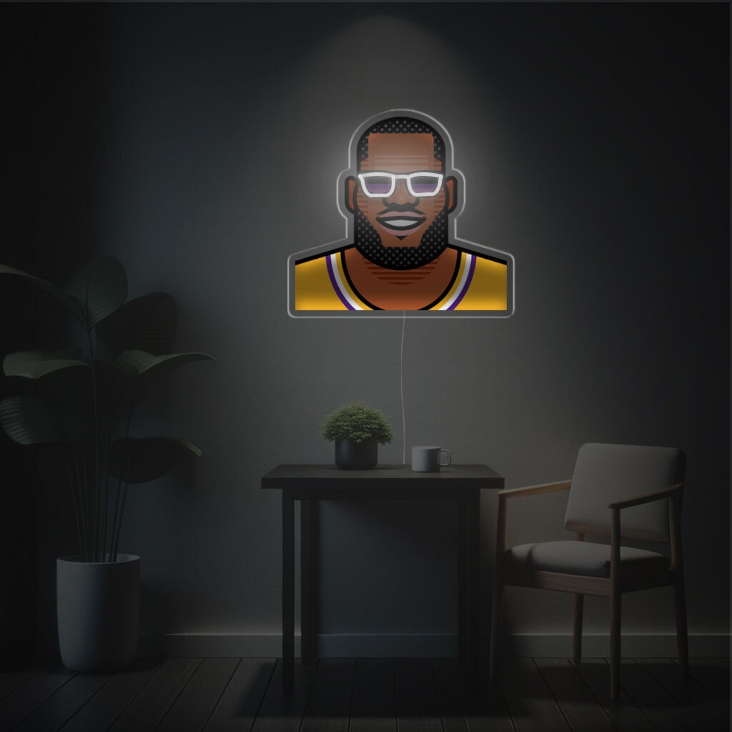 Leborn James With Sunglasses Led Neon Acrylic Artwork | Shineneon