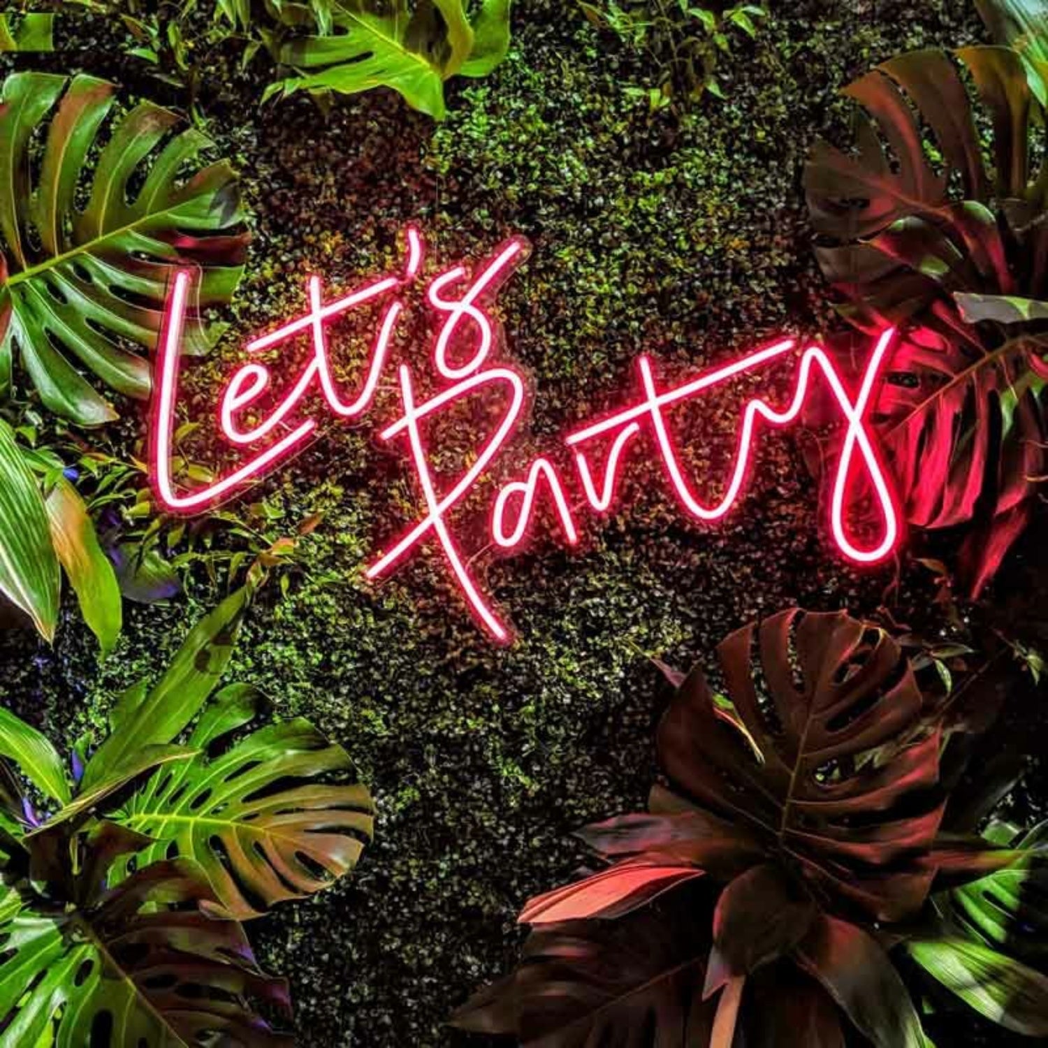 Led Lets Party Neon Sign Red Neon Lights Decor | Shineneon