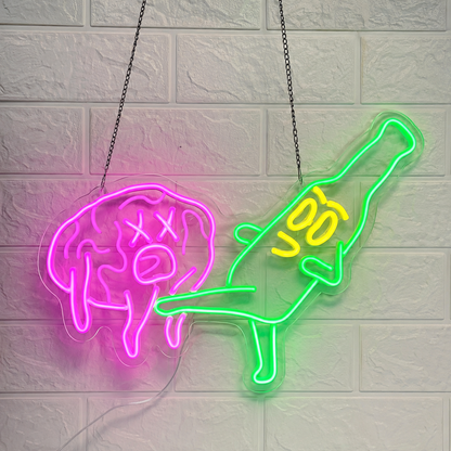 LED Neon Bi Re Cerveau Sign LED Neon Sign main product image