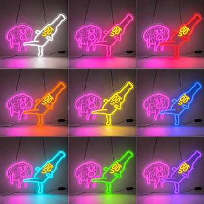 LED Neon Bi Re Cerveau Sign LED Neon Sign color grid