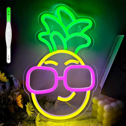 Led Neon Sign Pineapple In Dark Pink Sunglasses Tropical Decor | Shineneon