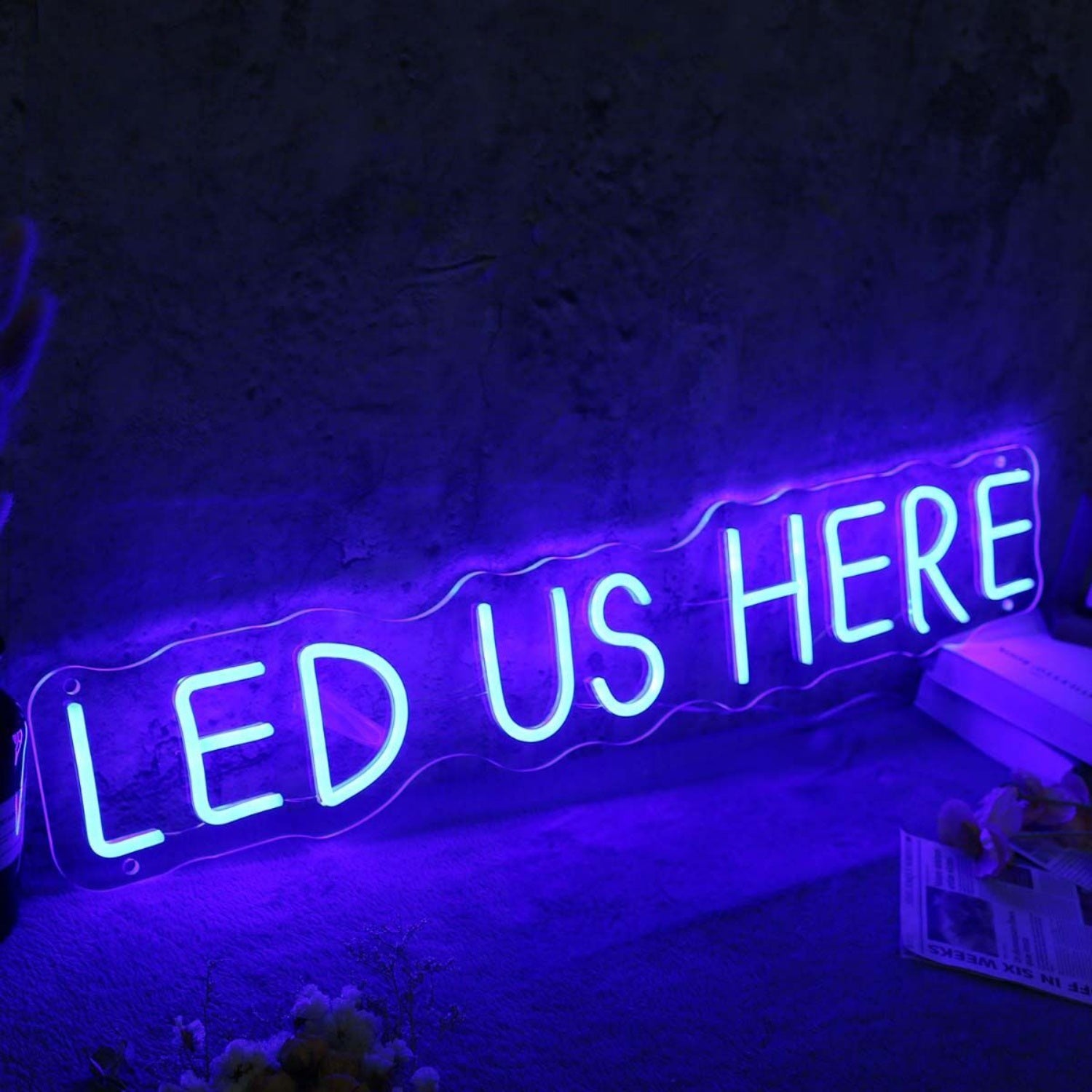 Led Us Here Blue Neon Sign | Shineneon