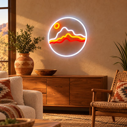 Desert Sun Layered Mountains LED Neon Sign — original product image 02