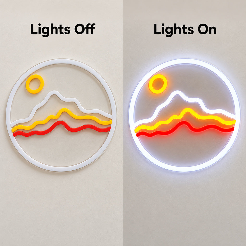 Desert Sun Layered Mountains LED Neon Sign — original product image 05