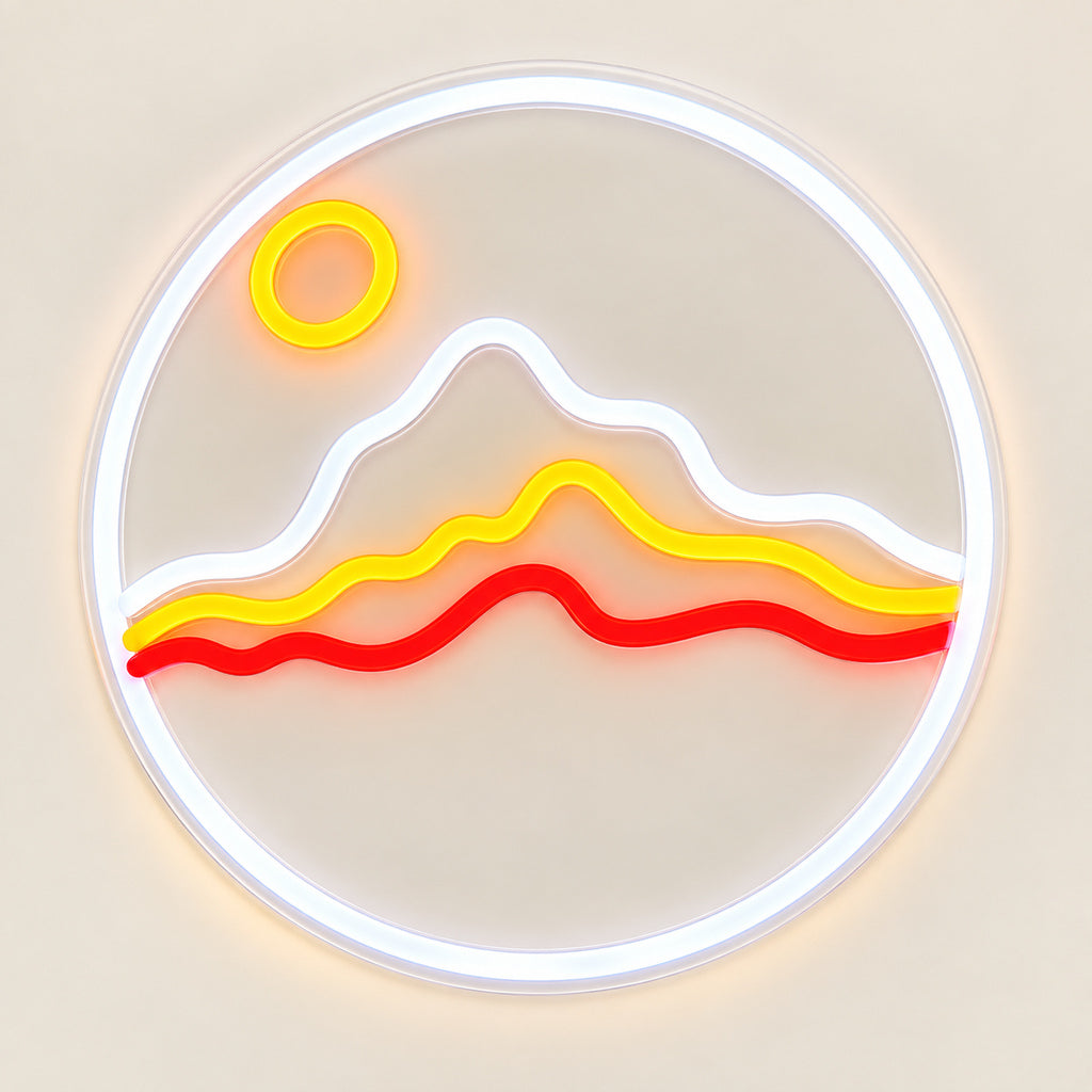 Desert Sun Layered Mountains LED Neon Sign — original product image 06