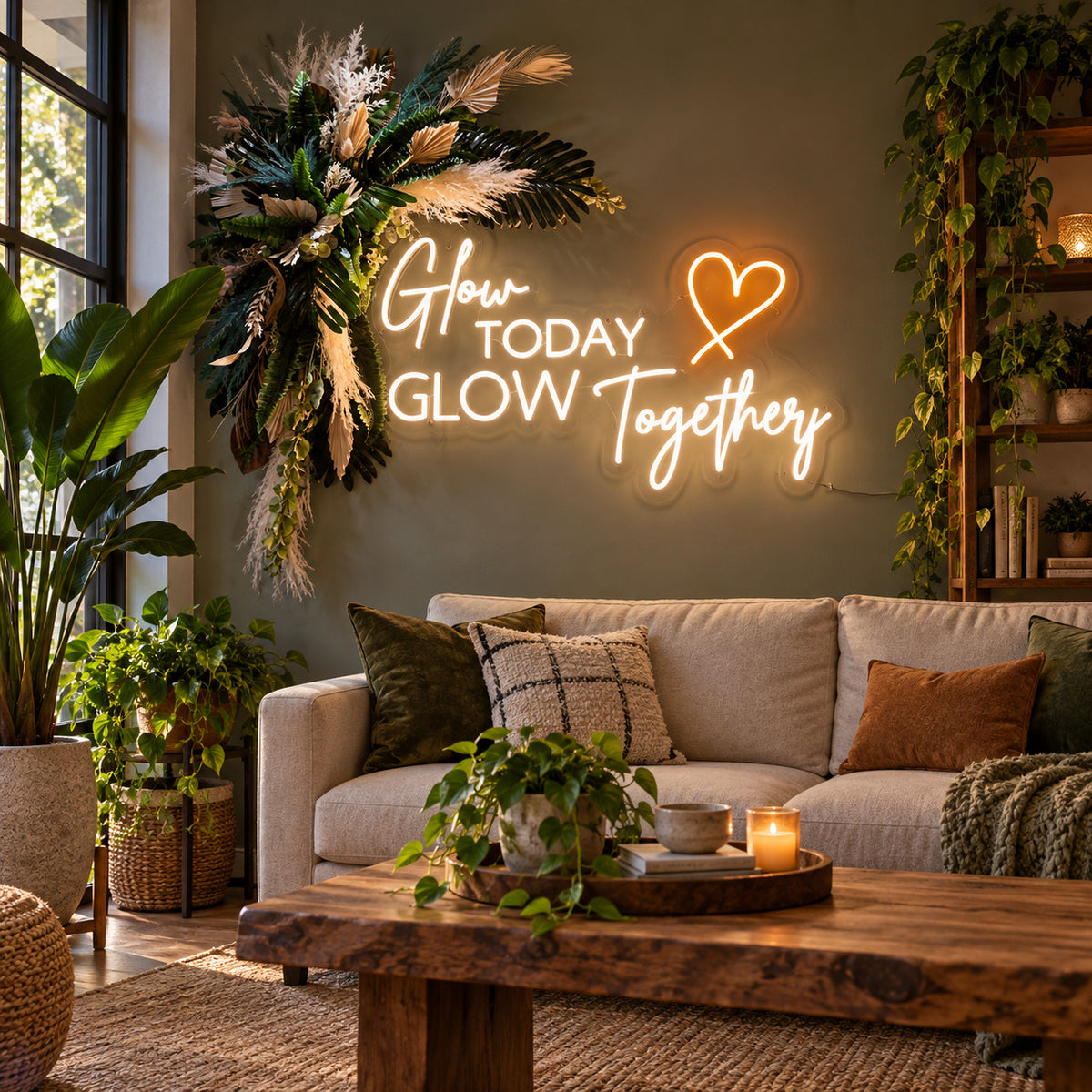 Grow Today Glow Together Heart LED Neon Sign — original product image 02