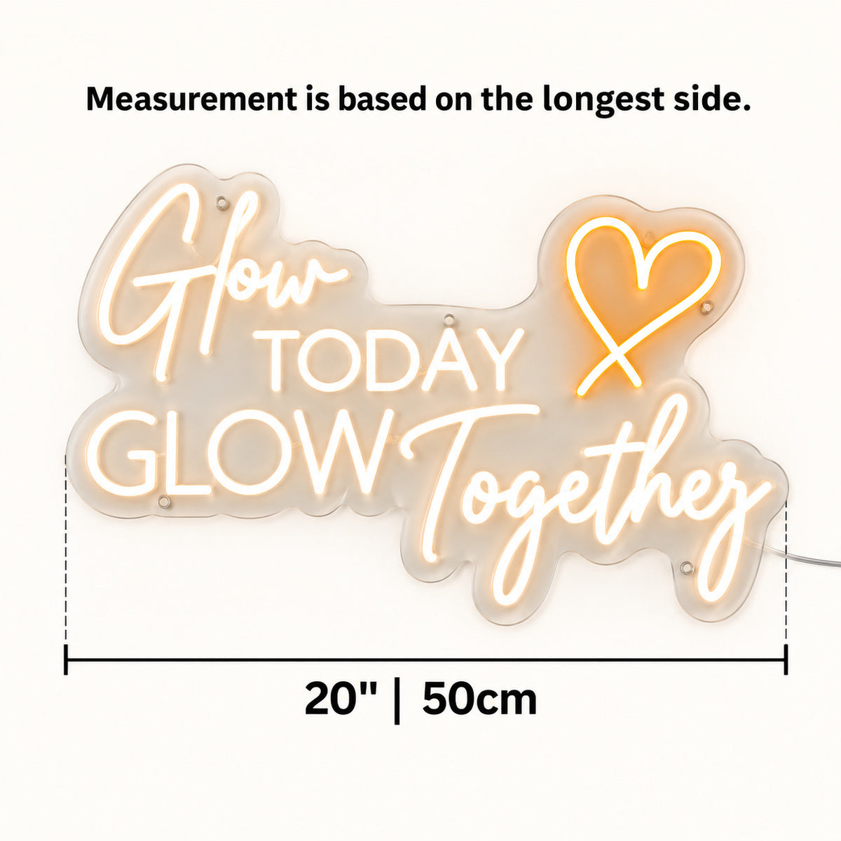 Grow Today Glow Together Heart LED Neon Sign — original product image 03