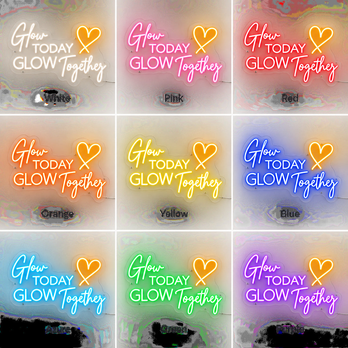 Grow Today Glow Together Heart LED Neon Sign — original product image 04