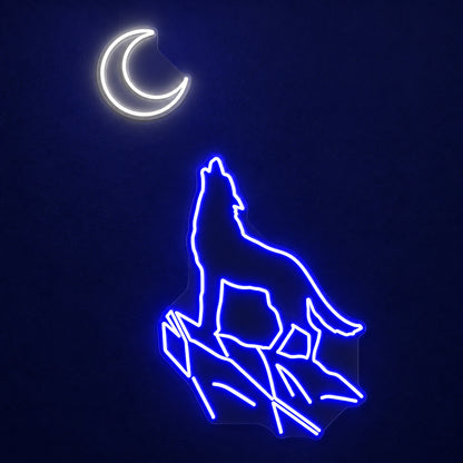 Howling Wolf Moon LED Neon Sign — original product image 01