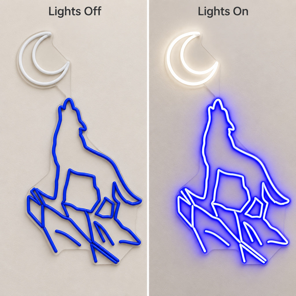Howling Wolf Moon LED Neon Sign — original product image 05